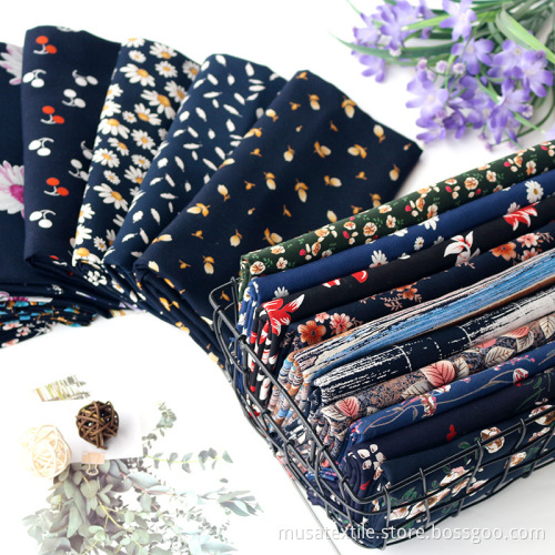 Custom Design Floral Low Moq Polyester Rayon Fabric